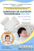 Almohada de algodón transpirable para bebé