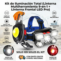 Kit de Iluminación Total (Linterna Multiherramienta 9-en-1 + Linterna Frontal LED Pro