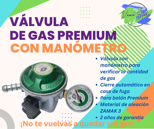 VALVULA DE GAS PREMIUM CON MANÓMETRO