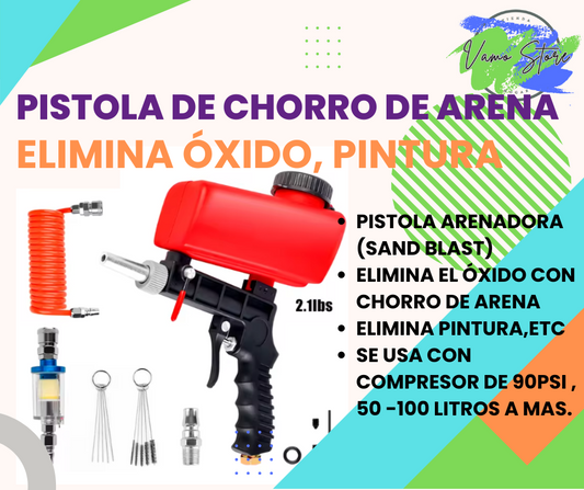 PISTOLA DE CHORRO DE ARENA ELIMINA OXIDO, PINTURA